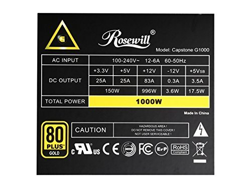 Rosewill Capstone G1000 1000 W 80+ Gold Certified Semi-modular ATX Power Supply