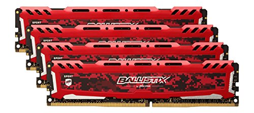 Crucial Ballistix Sport LT 64 GB (4 x 16 GB) DDR4-2400 CL16 Memory