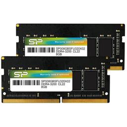 Silicon Power SP016GBSFU320X22 16 GB (2 x 8 GB) DDR4-3200 SODIMM CL22 Memory