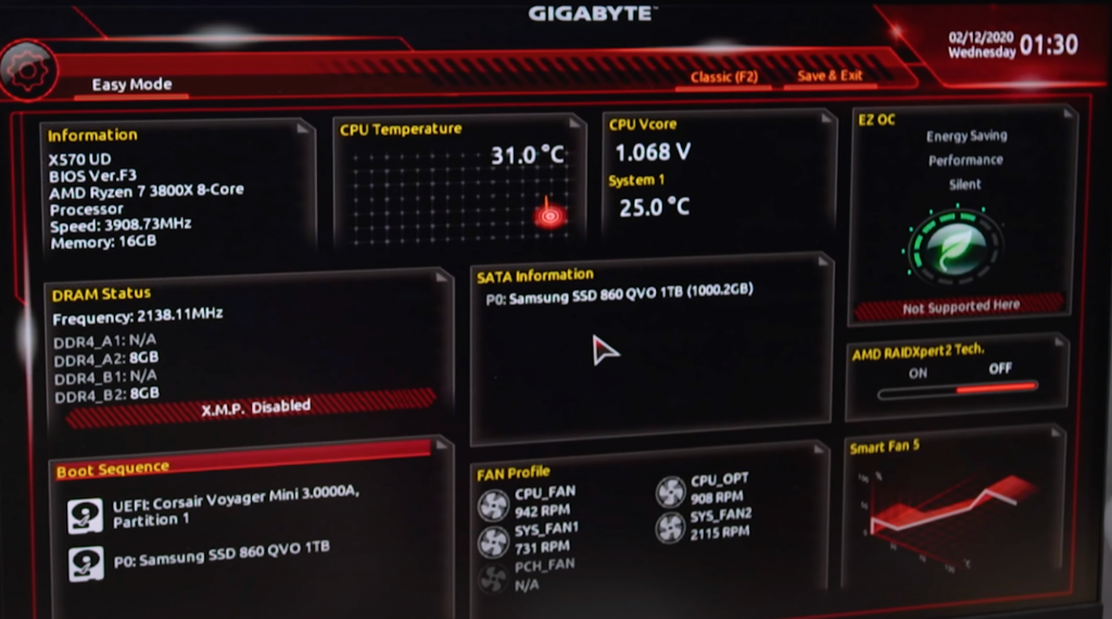 Now that you are inside the BIOS, you can quickly check if the PC is detecting all the components or not