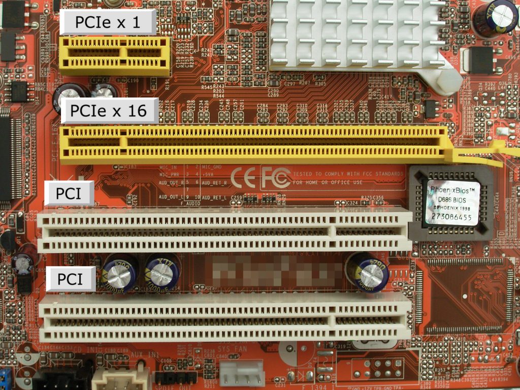 PCIe Slots on a motherboard