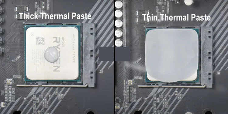 Different viscosity of thermal paste
